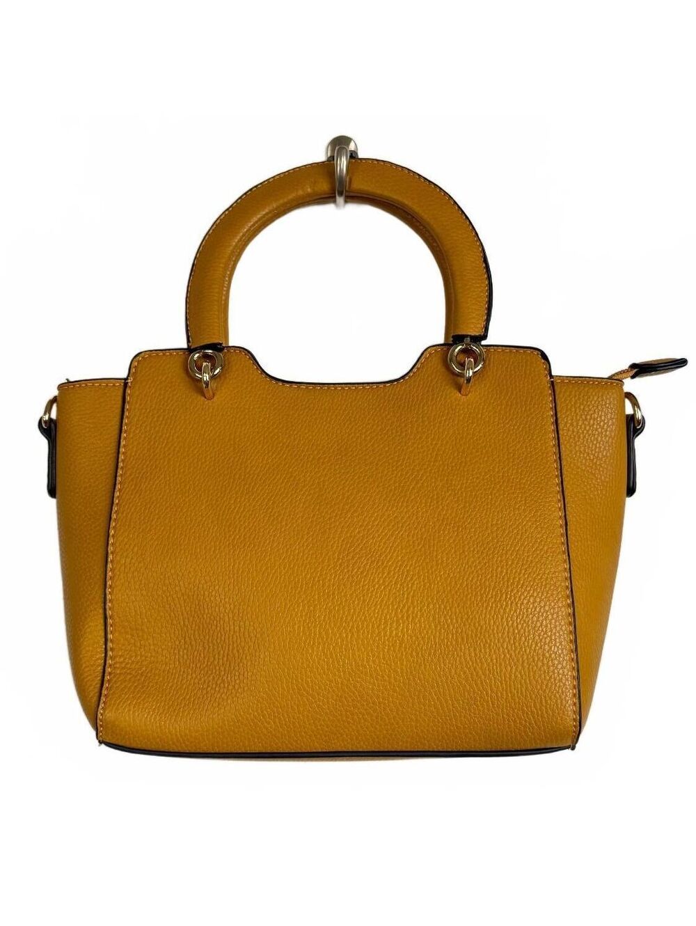 Mustard yellow handbag gold hardware